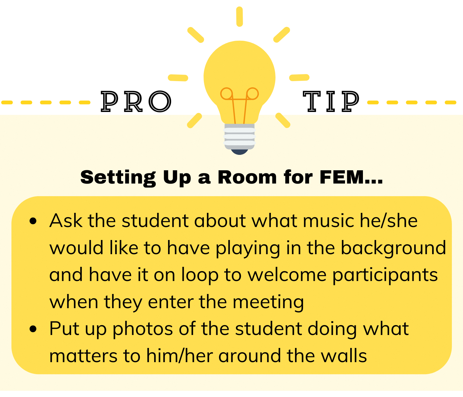 Pro Tip (Room Set up)